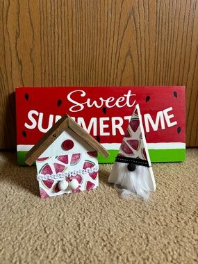 Sweet Summertime Watermelon 🍉 Decor Bundle Gnome Mini House Sign